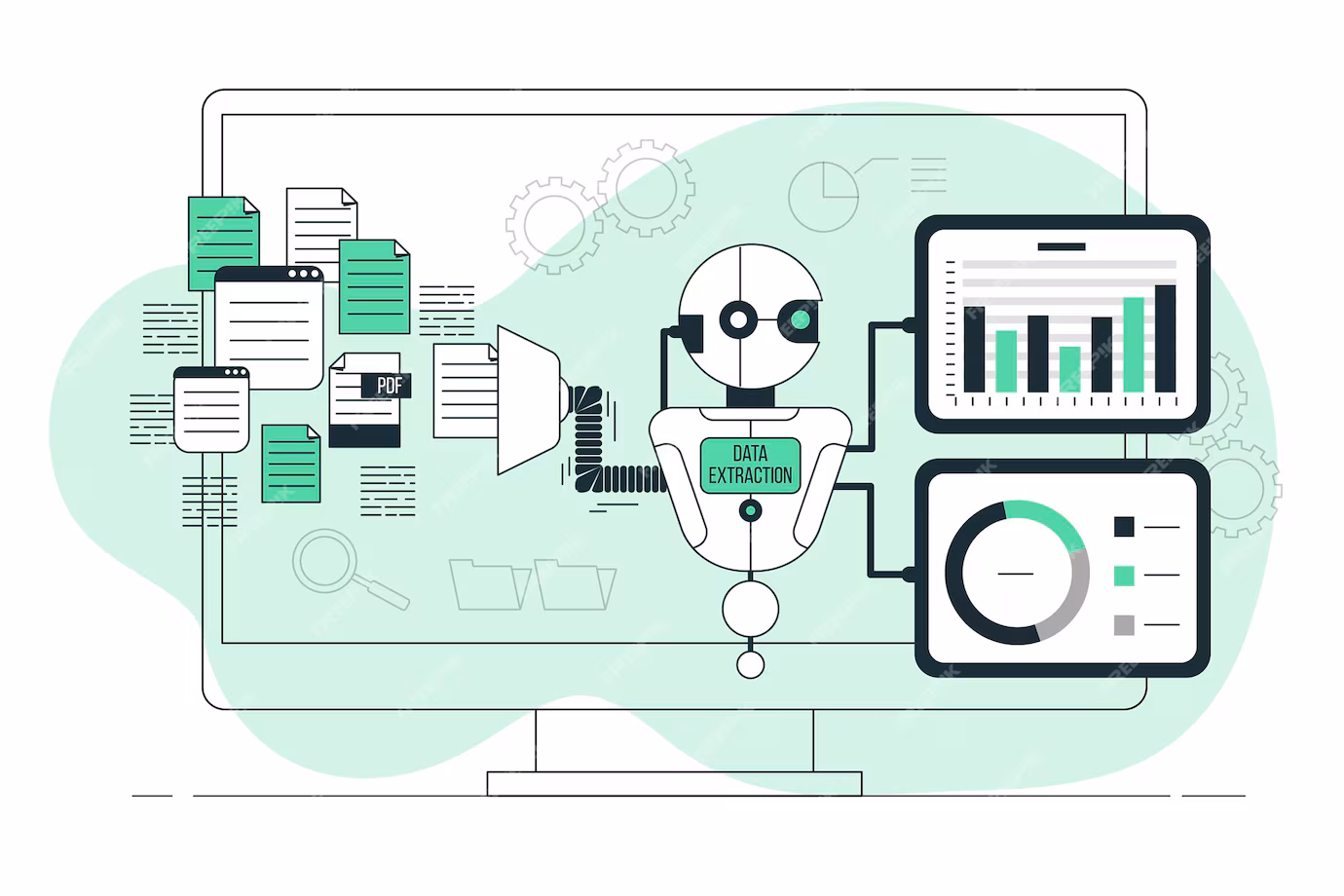 Shopify Schedule Reports Automation : How To Pick The Right Tool 3 data extraction concept illustration 114360 4906